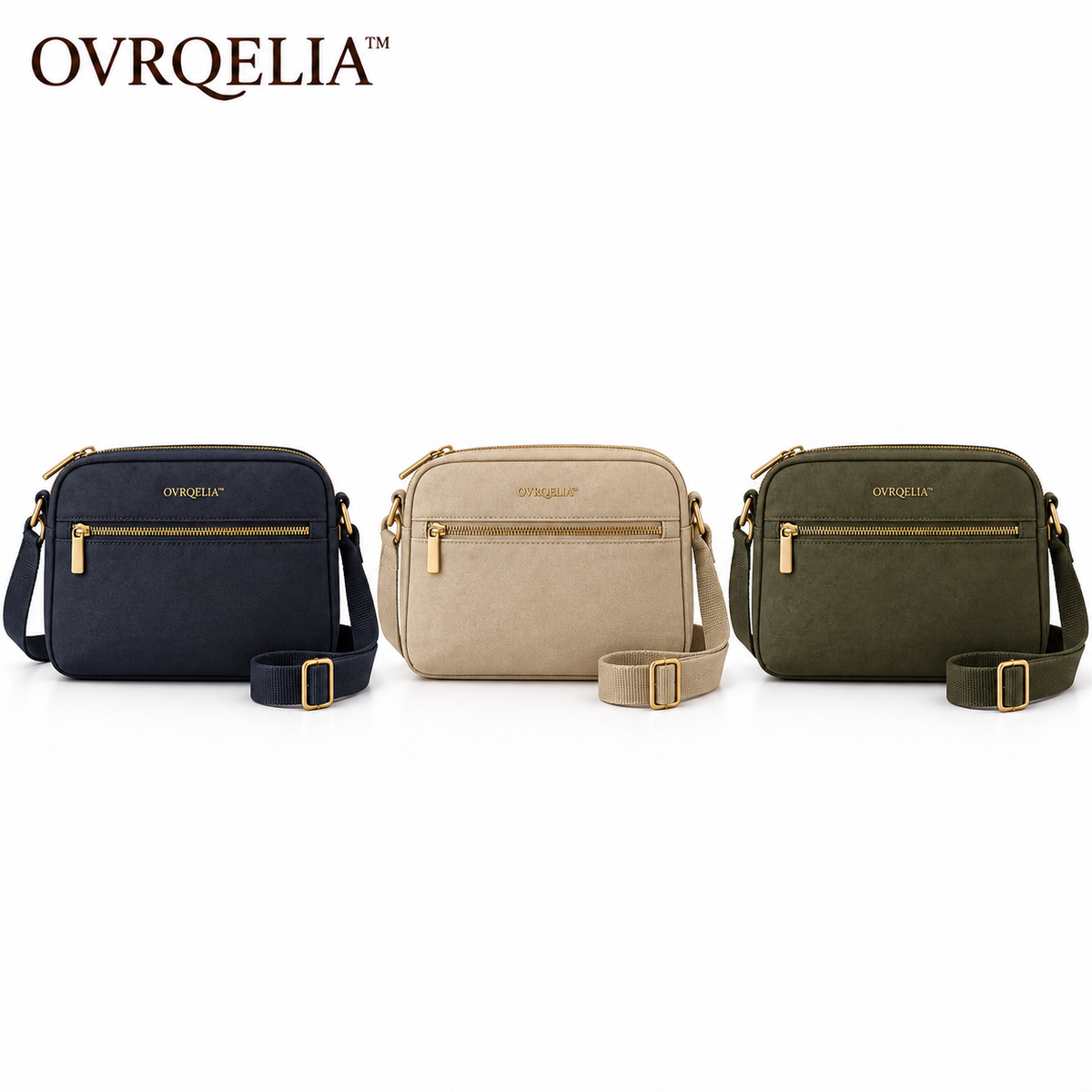 OVRQELIA™ Noma Nylon Crossbody — Lightweight Women’s Travel Purse with Front Zip Pocket