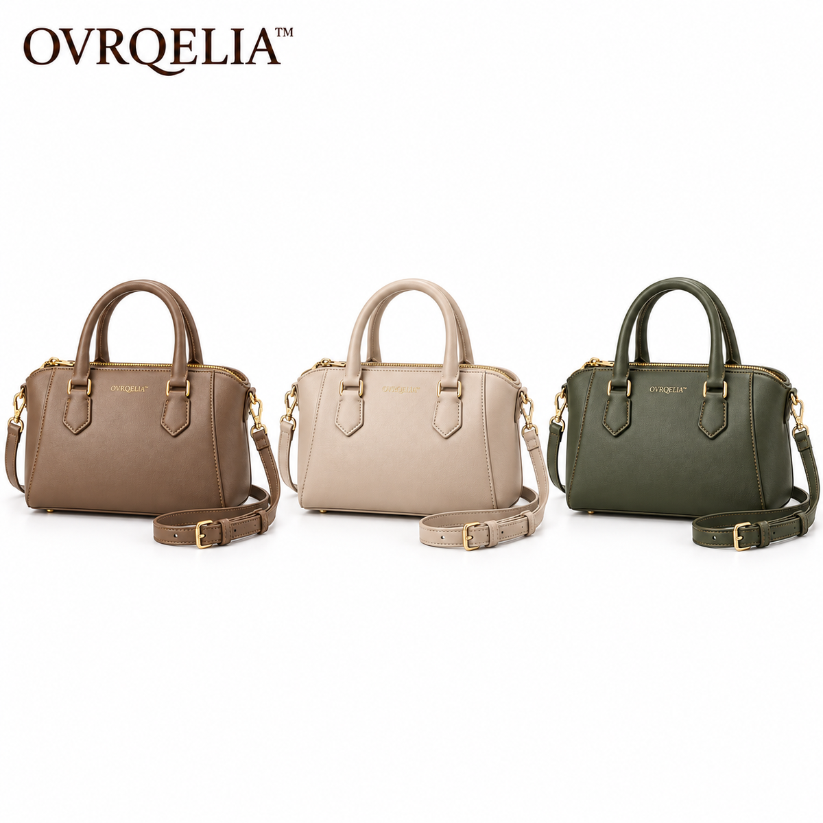 OVRQELIA™ Arden Convertible Satchel — Women’s Top Handle Purse and Adjustable Crossbody Bag