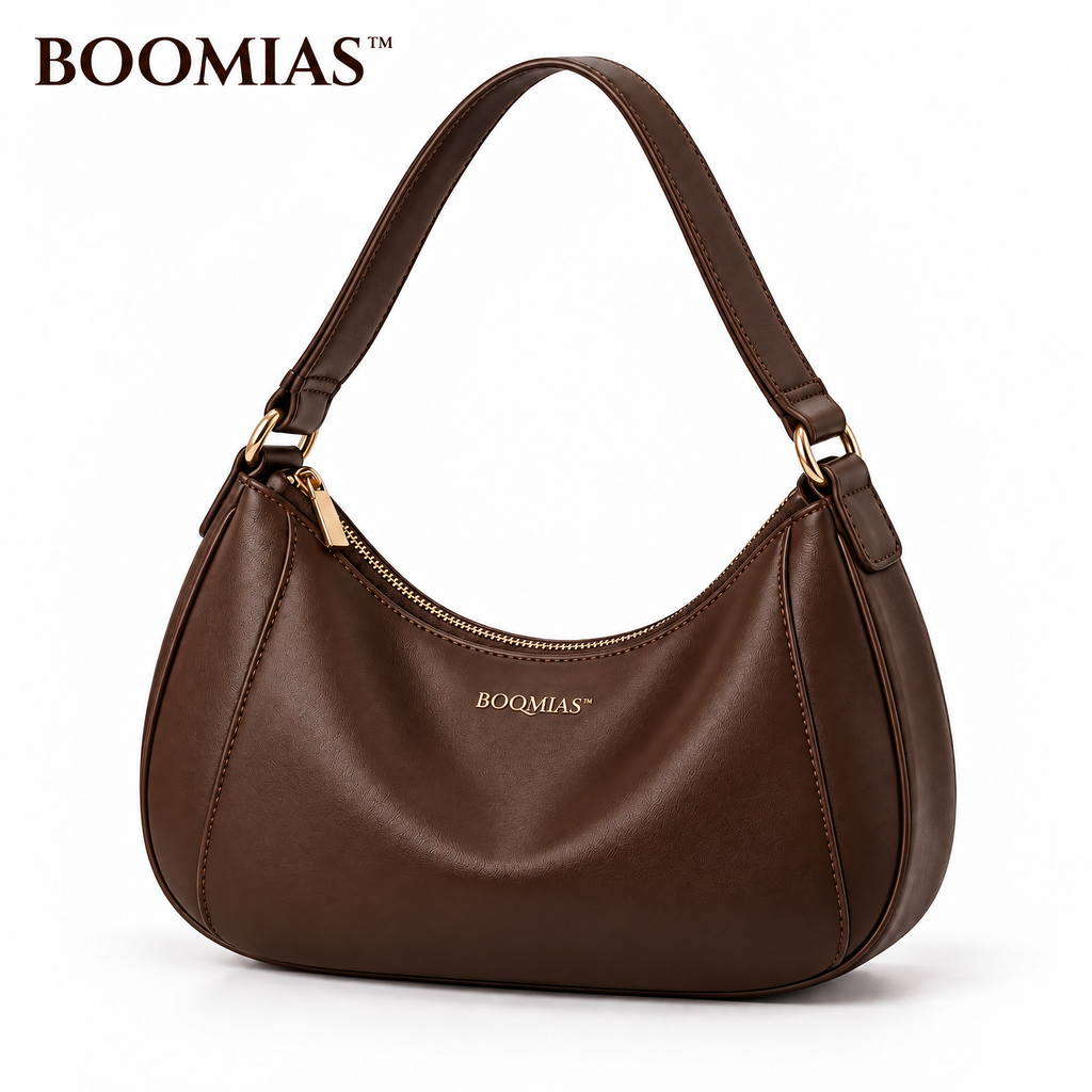 OVRQELIA™ Sable Crescent Hobo — Women’s Slouchy Faux Leather Shoulder Bag