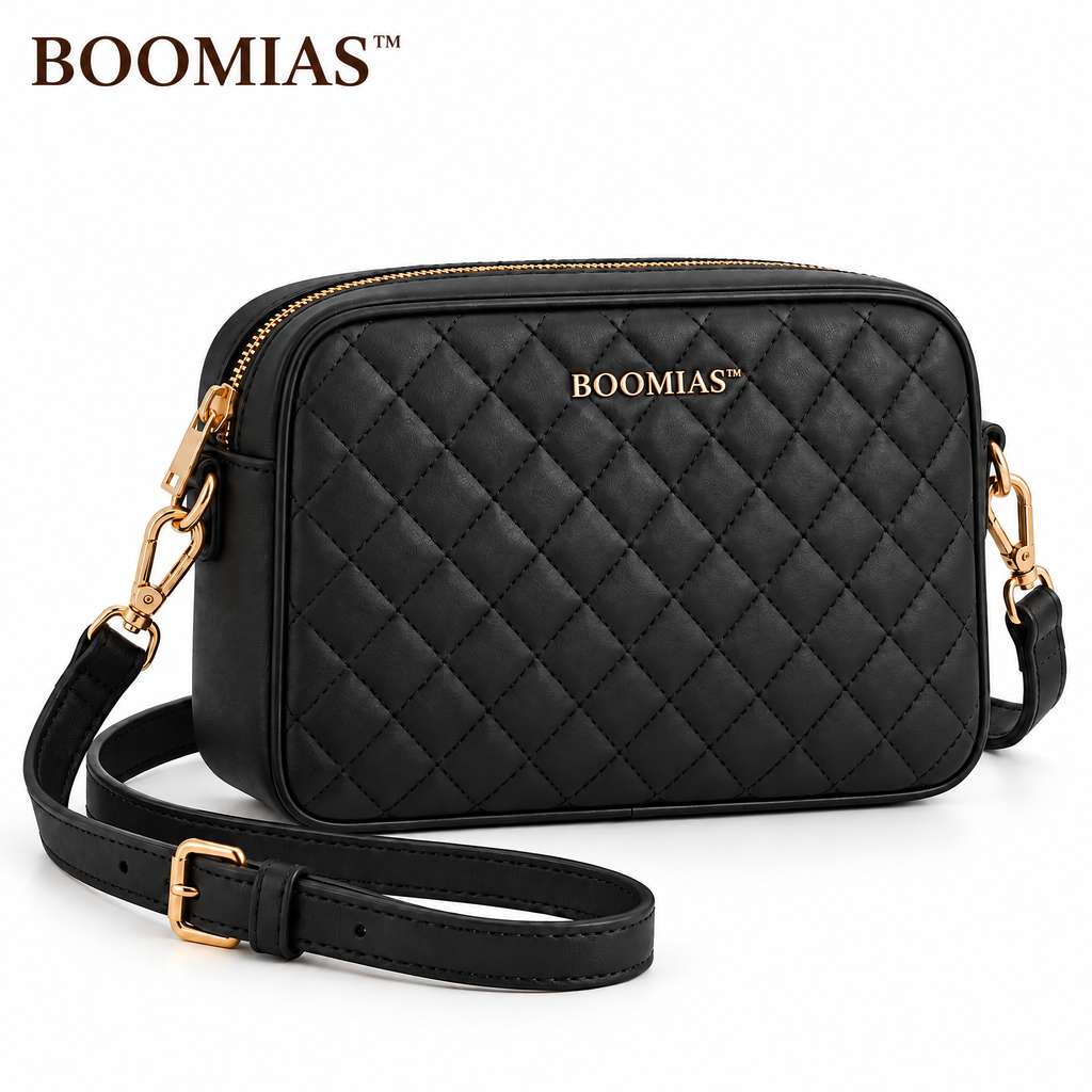 OVRQELIA™ Solenne Quilted Camera Bag — Women’s Small Crossbody Purse with Adjustable Strap