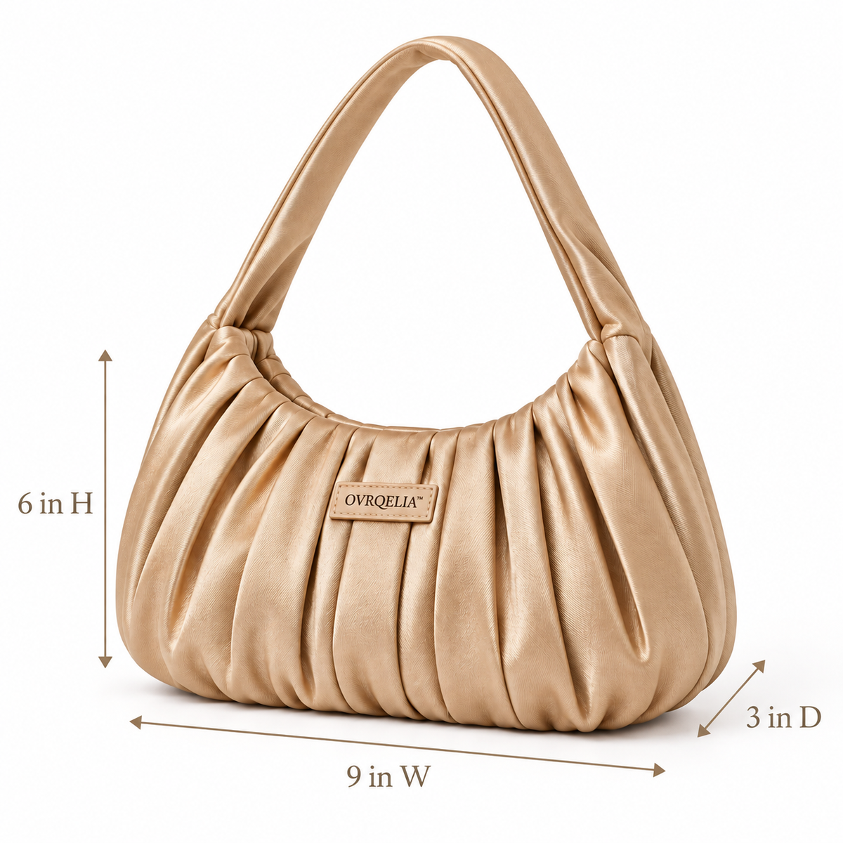 OVRQELIA™ Celeste Pleated Mini Bag — Women’s Evening Shoulder Purse with Magnetic Closure