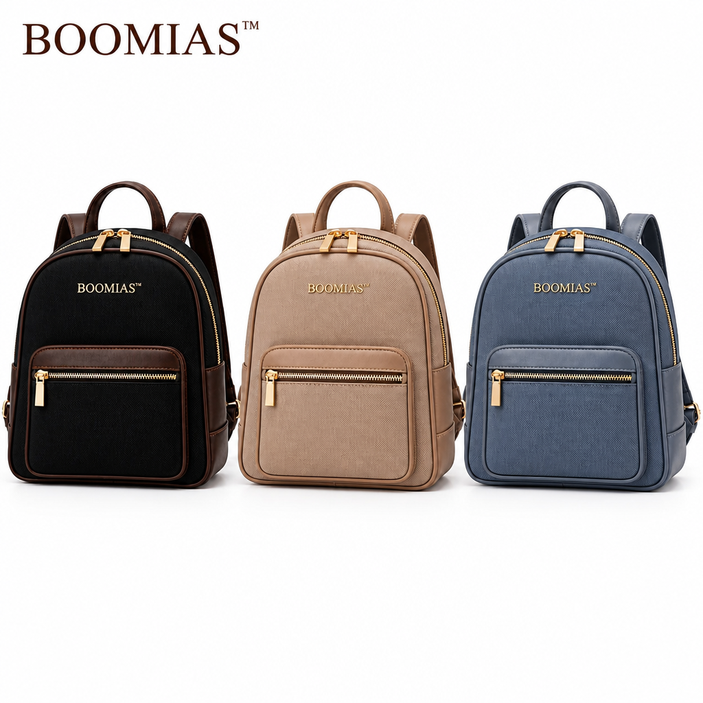 OVRQELIA™ Ellis Compact Backpack — Women’s Nylon Daypack Purse with Adjustable Straps
