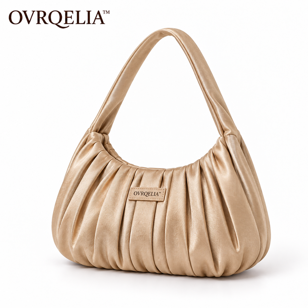 OVRQELIA™ Celeste Pleated Mini Bag — Women’s Evening Shoulder Purse with Magnetic Closure