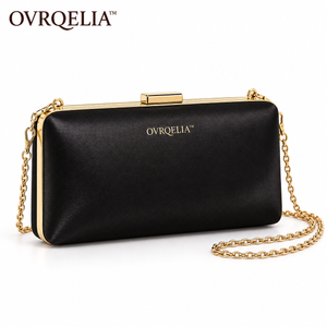 OVRQELIA™ Lyra Frame Clutch — Women’s Dressy Evening Bag with Removable Chain Strap