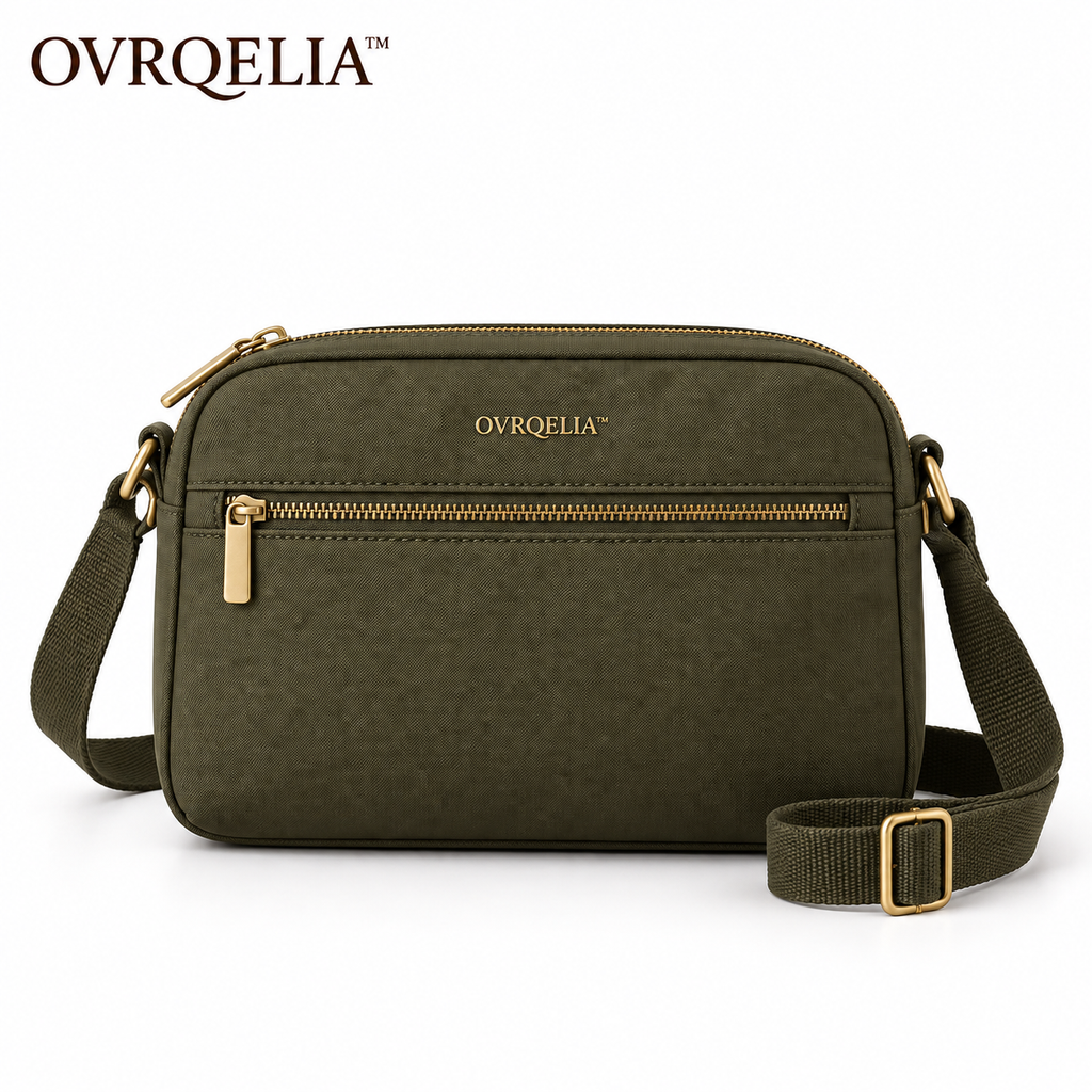 OVRQELIA™ Noma Nylon Crossbody — Lightweight Women’s Travel Purse with Front Zip Pocket