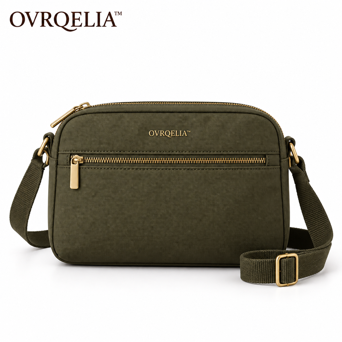 OVRQELIA™ Noma Nylon Crossbody — Lightweight Women’s Travel Purse with Front Zip Pocket