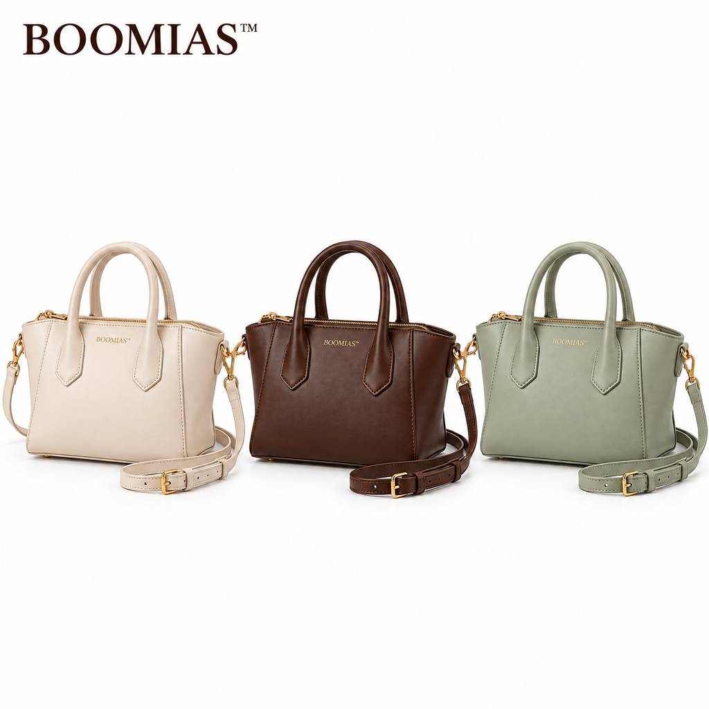 BOOMIAS™  Elara Sculpted Mini Tote — Women’s Top Handle Bag with Detachable Crossbody Strap