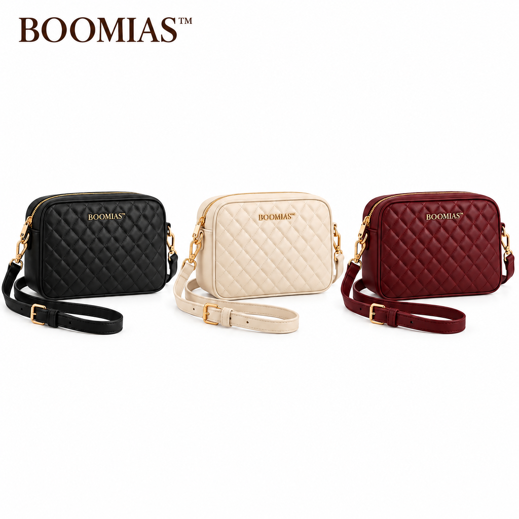 OVRQELIA™ Solenne Quilted Camera Bag — Women’s Small Crossbody Purse with Adjustable Strap