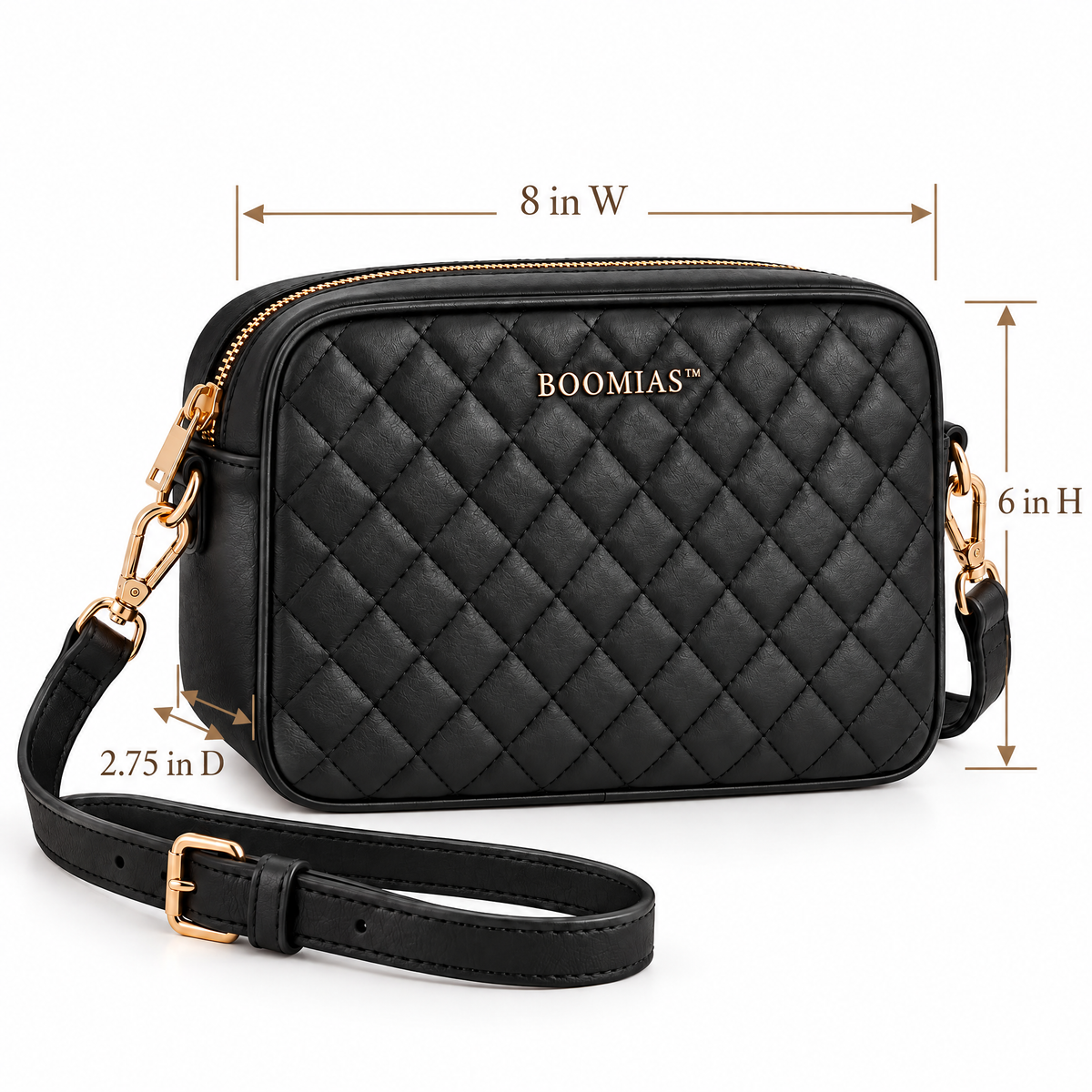 OVRQELIA™ Solenne Quilted Camera Bag — Women’s Small Crossbody Purse with Adjustable Strap