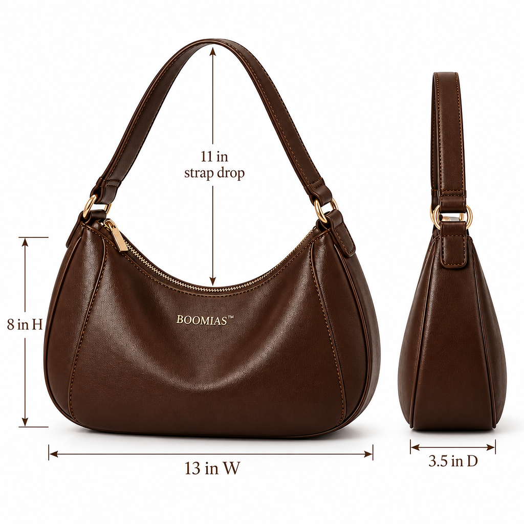 OVRQELIA™ Sable Crescent Hobo — Women’s Slouchy Faux Leather Shoulder Bag