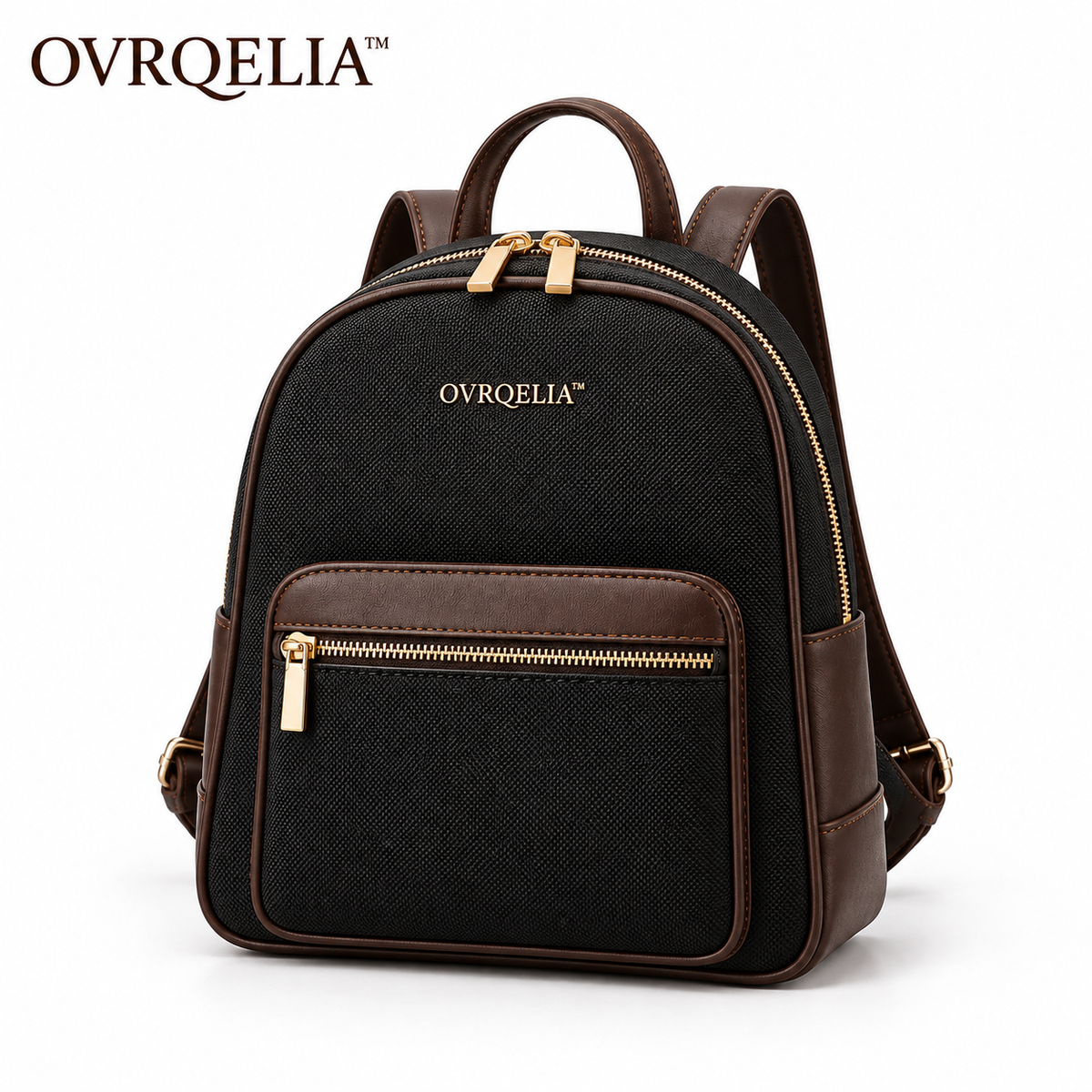 OVRQELIA™ Ellis Compact Backpack — Women’s Nylon Daypack Purse with Adjustable Straps