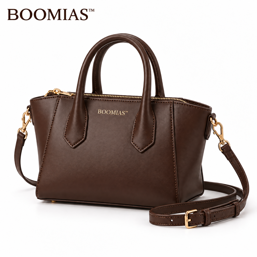 BOOMIAS™  Elara Sculpted Mini Tote — Women’s Top Handle Bag with Detachable Crossbody Strap