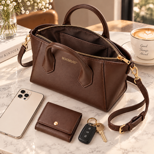 OVRQELIA™ Elara Sculpted Mini Tote — Women’s Top Handle Bag with Detachable Crossbody Strap